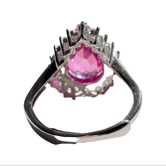 Pink Sapphire Silver Ring - Picture 3 of 6